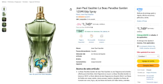 Jean Paul Gaultier Le Beau Paradise Garden 125ml por $1,749 en Amazon