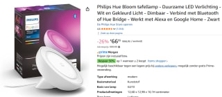 Philips Hue Bloom Tafellamp 2 stuks voor €66,95 bij Amazon