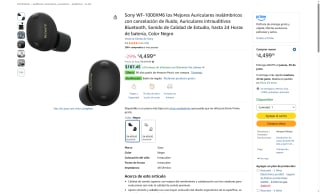 Audífonos Sony WF-1000XM6 por $3,714 | Oferta Amazon