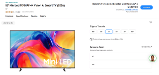TV Samsung 55" Mini Led M70HAF 4K por $4,682 | Estudiantes