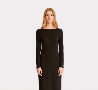Robe longue côtelée - noir à 12,99€