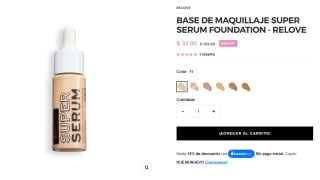 Base de Maquillaje Super Serum Foundation Relove por $34 | Bellisima