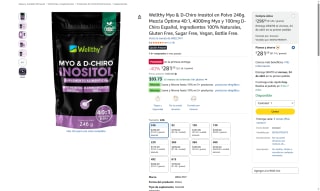 Wellthy Myo & D-Chiro Inositol 246g por $281 | Oferta Amazon