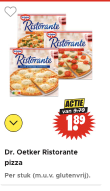 Ristorante kartonpizza voor €1,89 bij diverse winkels