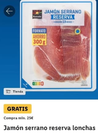 Gratis en Lidl Jamón, pizzas u otros articulos por tener la APP Lidl Plus