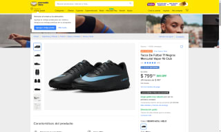 Tacos de fútbol Nike Mercurial por $800 | Mercado Libre