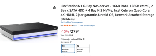 LincPlus LincStation N1 6-Bay NAS Server voor €279 bij Amazon