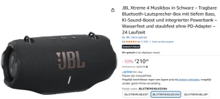 JBL XTREME 4 Zwart voor €210,48 bij Amazon