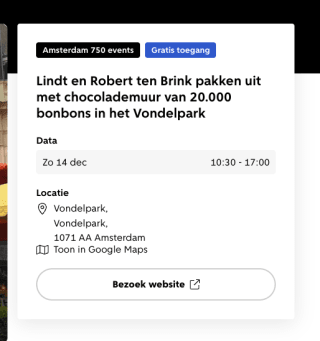 Gratis LINDOR chocolade in het vondelpark