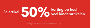 50% korting op het 2de kids artikel bij Scapino