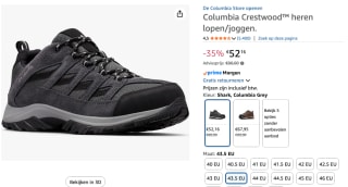 Columbia Crestwood herenschoenen voor €52,16 bij Amazon