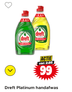 Dreft Platinum handafwas voor €0,99 bij Dirk