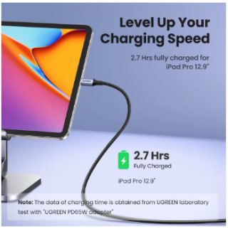 UGREEN-Cable USB tipo C 100W cargador de carga rápida $2.238 en AliExpress, Chile