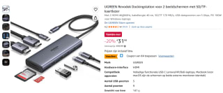 UGREEN Revodok 9-in-1 USB-C dockingstation voor €27,99 bij Amazon