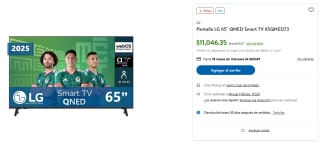 LG QNED 65" 4K Smart TV por $11,046 | Sam's Club
