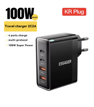 Essager Cargador GaN USB Tipo C 100W US/KR por 18.21€