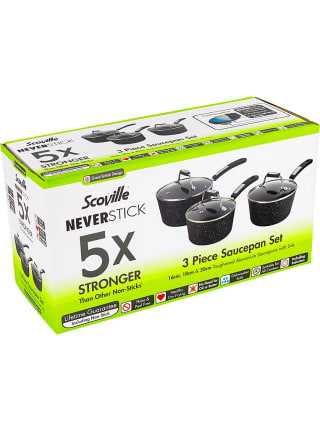 Scoville Neverstick 3-Piece Saucepan Set for £20 + Free Click & Collect