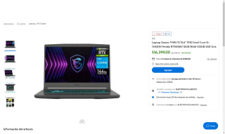 Laptop MSI 15.6" i5 16GB 512GB en $14,899 | Walmart (Banamex)