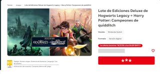 Ediciones Deluxe de Hogwarts Legacy + Harry Potter: Campeones de quidditch en $192