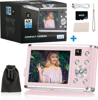 Roze K&L Digitale Camera 4K - Fototoestel - Fotocamera voor €79,95 bij Bol
