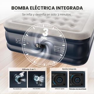 NALONE Colchón hinchable matrimonio 203x152x46 cm por 74.69€ en Amazon