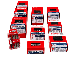 fischer PowerFast II schroevenset (1800 st.) + 10-delige bitset voor €59,95 bij iBOOD