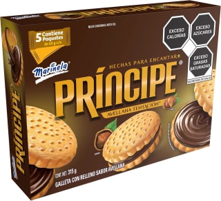 Marinela Galletas Príncipe Avellana Tentación 5 paquetes por $23 en Amazon