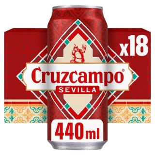 Cruzcampo Sevilla Lager Beer 4.4% ABV Cans 18x440ml for £10 at Asda