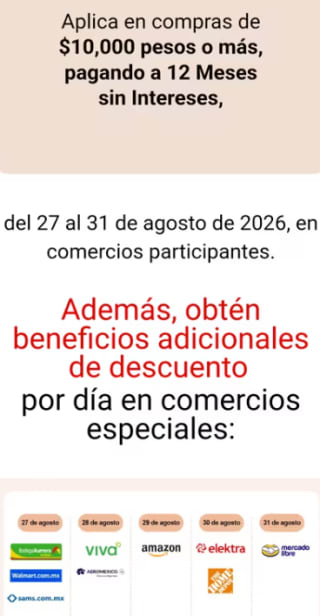 15% de Cashback en Compras a 12 MSI con Santander