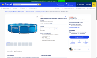Alberca Rígida Circular Intex 1828L por $999 | Coppel