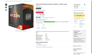 Procesador AMD Ryzen 9 5900XT por $4,656 | Oferta Amazon