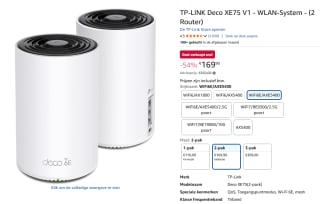 TP-Link Deco XE75 Pro (2-pack) voor €169,90 bij Amazon