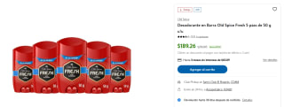 Desodorante Old Spice 5 pzas $189 | Oferta Sam's Club