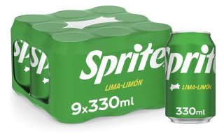 Sprite lima limón refresco bajo calorías pack 9 latas de 330 mla 4,95€ (70% 2da uni)