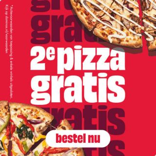 Gratis tweede pizza bij Domino's bij afhalen t/m 30 augustus