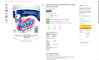 Vanish Quitamanchas 450g por $50 | Oferta Amazon