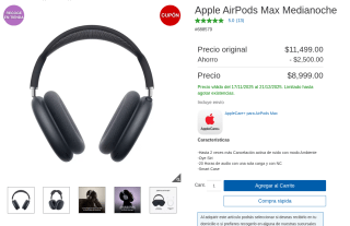Apple AirPods Max por $7,999 | Costco (TDC Citibanamex)