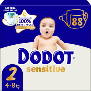 Dodot Sensitive Talla 2, 88 pañales por solo 29,87€