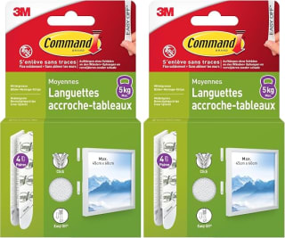 Languettes accroches-tableaux moyen (lot de 16) Command pour 5,13€