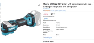 Makita DTM52Z LXT Multi-tool 18V Bare Unit voor €133,23 bij Amazon