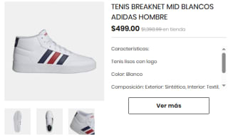 Tenis Breaknet Mid Blancos Adidas por $499 | Oferta Privalia