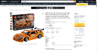 LEGO Technic Fast and Furious Toyota Supra MK4 Kit por $929 | Descuento Amazon