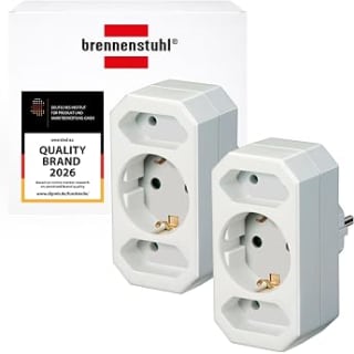 Brennenstuhl meervoudige stekkeradapter (4‑voudig) voor €2,41 bij Amazon