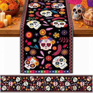 ANNIEMOOM Camino de Mesa 33 x 230 cm Día de Muertos por $99 en Amazon