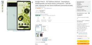 Google Pixel 6 128GB Reacondicionado $3,551 | Oferta Amazon