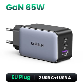 UGREEN 65W GaN cargador USB-C (3 puertos) por $295 en AliExpress