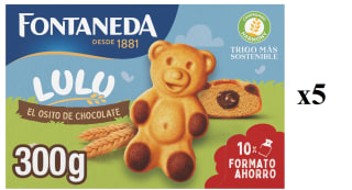 5 Cajas de FONTANEDA LULU Bizcochitos rellenos de chocolate 300 g por 11.6€