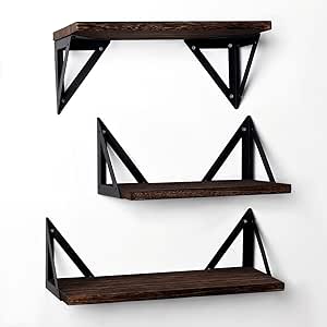 Juego 3 piezas T-LOVENDO Baldas Pared Madera Natural por 9,99€