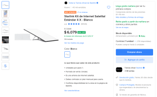 Kit Starlink V4 Blanco por $5,829 | Oferta Mercado Libre