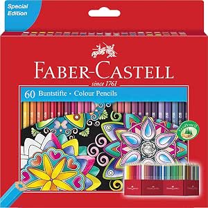 Coffret de 60 crayons de couleur Faber-Castell Castle à 8,90€